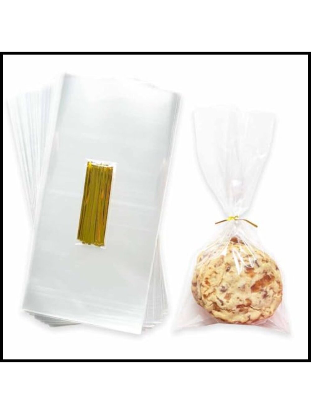 100 Pc Clear Cellophane Treat Bags 6x12 with Twist Ties